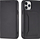 Kapak portofol për telefon Hurtel Magnet Card Case për iPhone 12, me mbajtëse kartash, me qëndrim, i zi