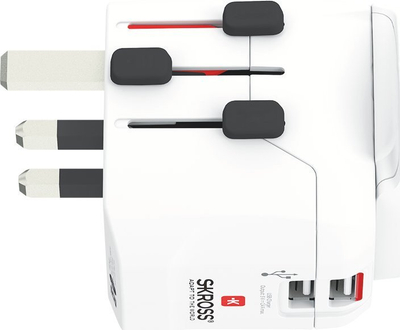 Adapter udhëtimi Skross Pro Light USB, universal 200 shtete, 1575W, dy porta USB