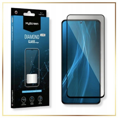 Xham mbrojtës MS Diamond Glass Edge Lite, për Tecno Spark 20, 9H, ngjitje e plotë, i zi