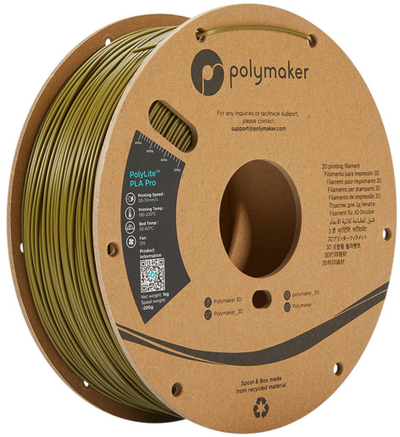 Filament 3D Polymaker PolyLite PLA Pro PA07006, 1.75 mm, 1 kg, jeshile ushtarake
