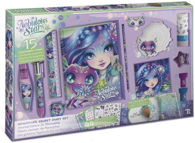 Set kreativ Nebulous Stars Secret Diary Deluxe, ditar me çelës, aksesorë për fëmijë, shumëngjyrësh