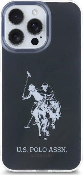 Mbulesë telefoni US Polo Assn Shiny Big Logo për iPhone 15 Pro Max 6.7", e zezë