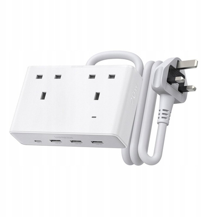Prizë zgjatuese Ugreen Nexode S620, 2x AC, 3x USB 1x USB C, 1.5m, e bardhë
