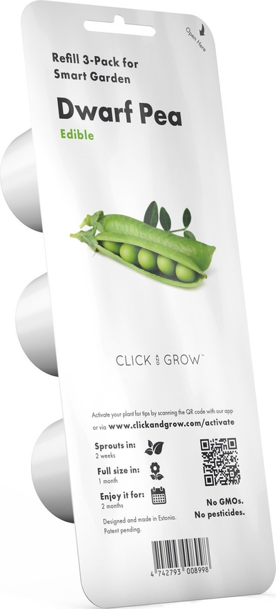 Kapsula bimore Click & Grow Dwarf Pea, set me 3 copë, për Smart Garden, jeshile