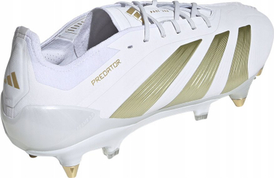 Këpucë futbolli Adidas Predator Elite SG ID0914, me tapa metalikë, për fushë të butë, të bardha me ari