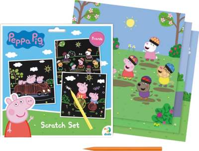 Set kartela gërvishtëse Peppa Pig, për fëmijë, shumëngjyrëshe