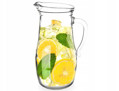 Karafë qelqi për pije, 1L, qelq transparent
