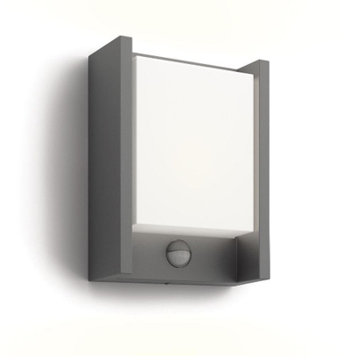 Aplike murale e jashtme Philips Arbour 8720169263833, LED, me sensor lëvizjeje, antracit