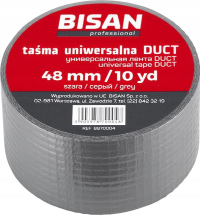 Shirit ngjitës BISAN Universal B870004, 48mm, 10m, gri