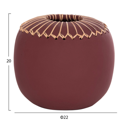 Vazo dekorative HomeMarkt Lennox, terrakote, 22x20 cm, burgundy