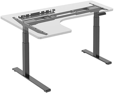 Аголна рамка за маса Powerton ERGO EDGE, електрично прилагодлива висина, капацитет 125 kg, црна