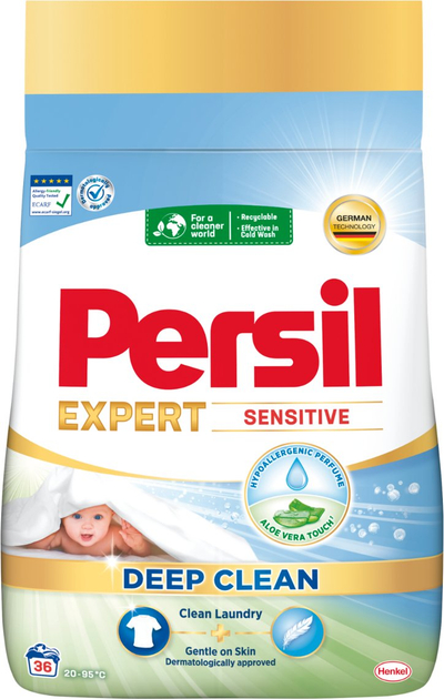 Детергент прав за облека Persil Expert Sensitive, 36 перења, за чувствителна кожа