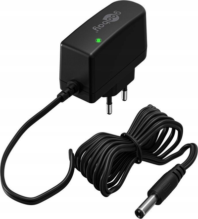 Adaptor energjie Goobay, 7.2W 12V 0.6A, prizë EU, konektor 5.5x2.5mm, i zi