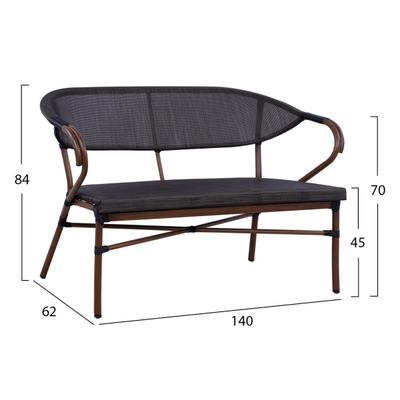 Set divanesh 4-pjesësh alumini, bambu kafe (HM5573), kaftë