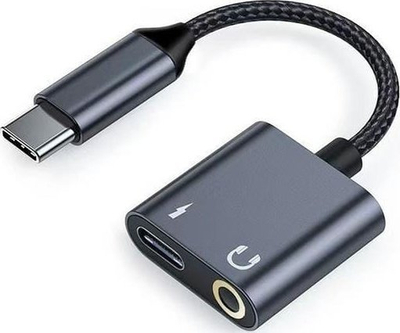 Адаптер USB-C во USB-C и приклучок 3.5mm Beline Splitting, 60W, црн
