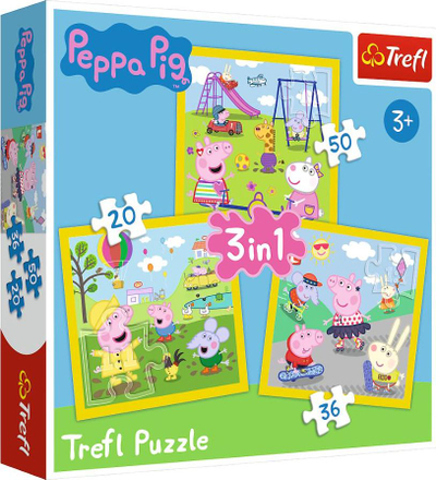 Puzzle 3në1 Trefl, 20 x 36 x 50 pjesë