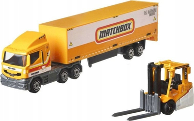 Set lodrash Matchbox Super Convoy, kamion 18 cm, makinë 1:64, shumëngjyrësh