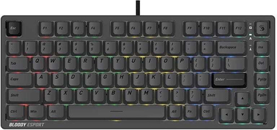 Tastierë me kabllo A4Tech Bloody MS76, gaming 75%, RGB, gri