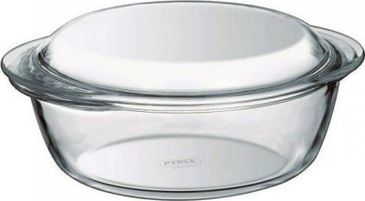 Enë pjekjeje Pyrex Round Dish 40524, 3.2L, qelq rezistent ndaj nxehtësisë, transparente