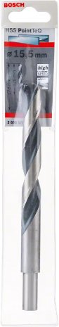 Spiral metalik Bosch PointTeQ HSS, 15.5mm, kërcell i zvogëluar, i zi