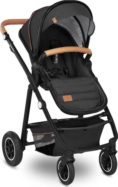 Karrocë bebe Lionelo Amber Combi 2 në 1, deri 22 kg, me shportë dhe ulëse sportive, gri grafit