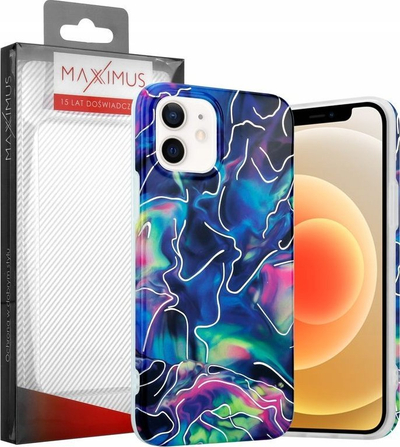 Kapak telefoni Maxximus MX Marble për iPhone 11 Pro Max, TPU i butë, me pamje mermeri, blu navy