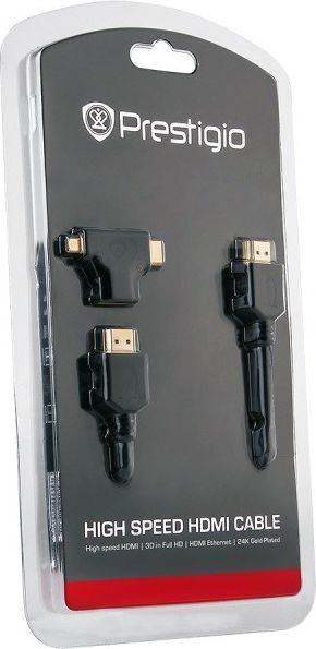 Kабел HDMI Prestigio PHDMIAC1, 1.8m, 10.2Gb/s, црна