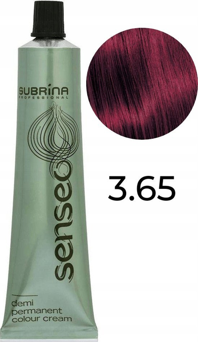 Ngjyrë flokësh Subrina Professional Senseo 3/65, demi permanente, pa amoniak, kafe mahagoni e zezë, 60 ml