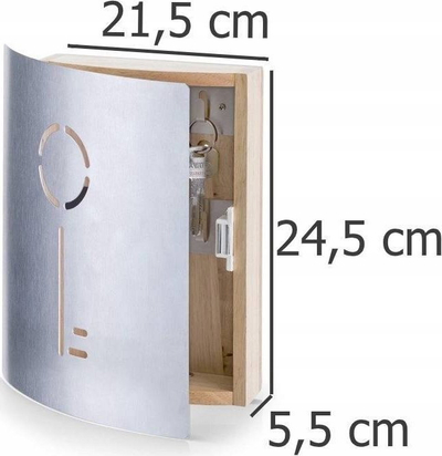 Kabinet për çelsa Schlüssel 13846, dru ahu, çelik inoksi, ngjyr argjendi