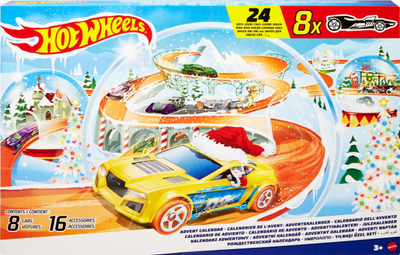 Kalendar Adventi Hot Wheels, 24 surpriza, vetura 1:64, shumëngjyrësh