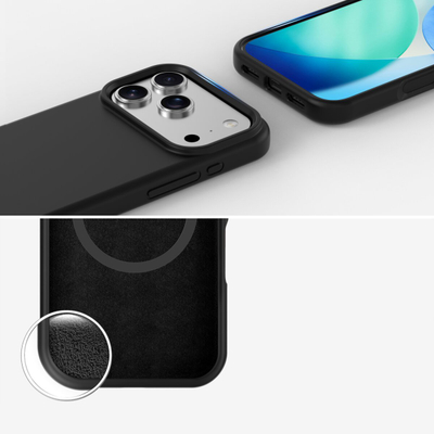Mbulesë silikoni 4smarts Cupertino për iPhone 17 Pro, MagSafe, e zezë