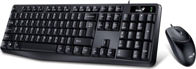 Set tastiere dhe mausi Genius KM-170, me kabllo USB, maus 1000 dpi, i zi