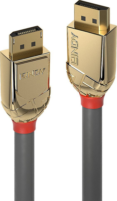 Kabllo DisplayPort Lindy Gold Line 36294, 5m, UHD 4K, e zezë