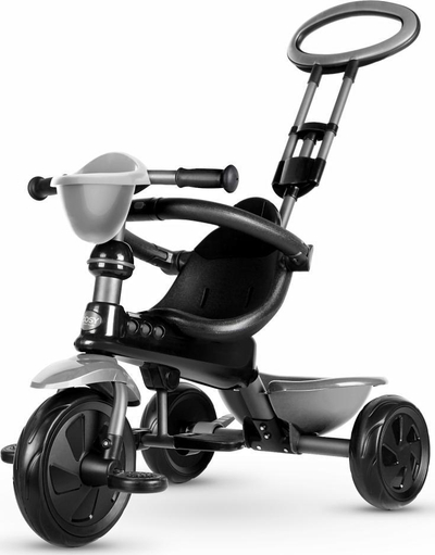 Karrocë tricikletë Qplay Cosy Gray, 4 në 1, rrota EVA, gri