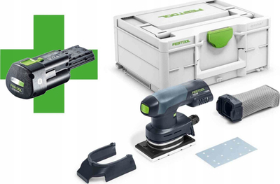 Lëmuse orbitale me bateri Festool RTSC 400 Basic, Li-Ion, me Systainer, e zezë