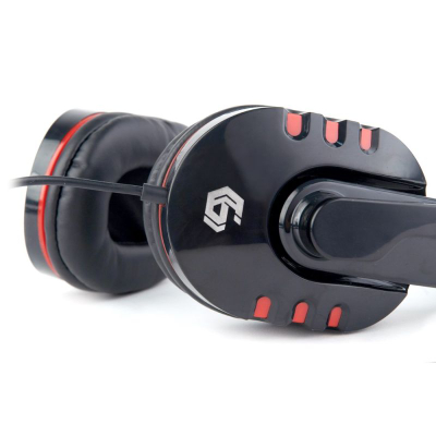 Kufje gaming MediaRange GHS-402, me mikrofon, lidhje 2x mini jack, e zezë e kuqe