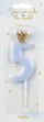 Qiri ditlindje numër 5, 9.5cm, blu e çelët