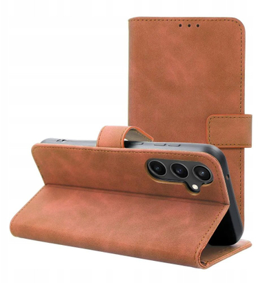 Këllëf libri Forcell Tender për Samsung A17 Oppo A17k, lëkurë eko, kafe
