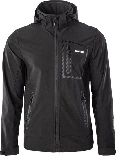 Xhaketë meshkujsh Hi-Tec Nikolas Softshell, me kapuç, masa L, e zezë