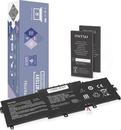 Bateri për laptop Mitsu C31N1811 për Asus ZenBook 14 UX433/UX433F/UX433FA/UX433FN/UX433FL,3400 mAh, 11.55V