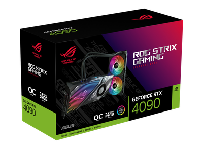 Kartë grafike ASUS ROG Strix LC RTX 4090 O24G Gaming, 24GB GDDR6X, me ujë të ftohtë, e zezë
