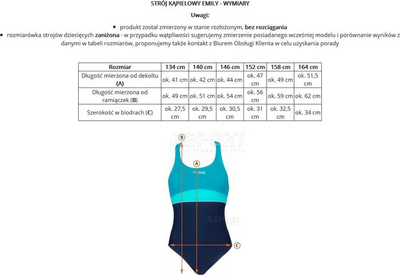 Aqua-Speed Emily Junior Костим за Капење, Црн