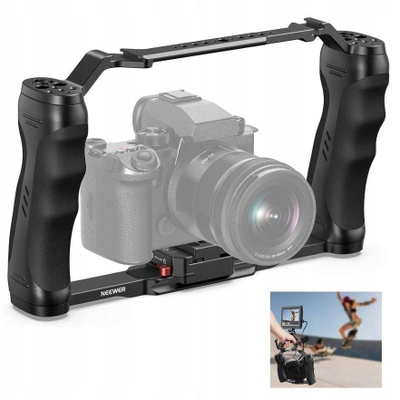 Kornizë cage stabilizuese për kamera Neewer CA077, alumini, doreza ergonomike, e zezë
