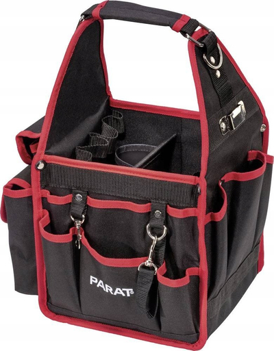 Çantë veglash Parat BASIC Tool Softbag S, 21 xhepa, 215x235x400 mm, e zezë me të kuqe