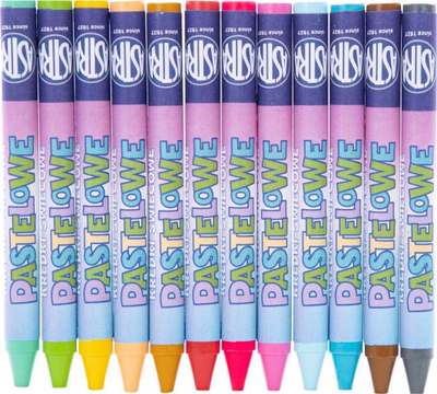 Ngjyra dylli Astra Pastel Crayons, 12 ngjyra pastel, me shumë ngjyra
