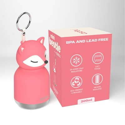 Shishe uji Asobu Mini Bestie Sora, 200ml, çelik inoksi, rozë