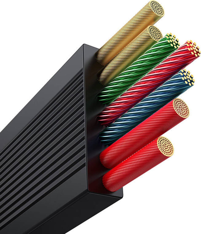 Kabllo karikimi Baseus Free2Draw 3 në 1, USB në USB‑C Lightning Micro USB, 100W 1.1m, e zezë