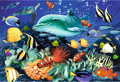 Puzzle druri Trefl Wood Craft Sea Life, 501 copë, 12+, me plot ngjyra