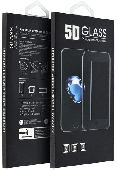 Qelq mbrojtës OEM 5D Full Glue për Apple iPhone 17 Air 17 Pro, 1 copë, i zi