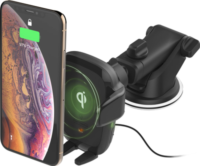Mbajtëse telefoni për makinë iOttie Auto Sense, karikim wireless 10W, për pult, e zezë